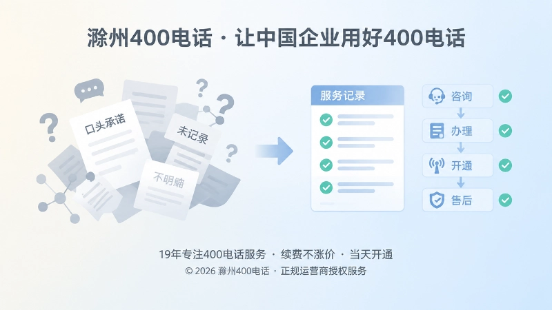 对比式扁平插画：左侧模糊承诺，右侧清晰交付记录